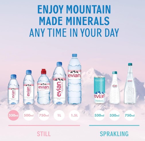EVIAN MINERAL WATER 24 x 330 ML